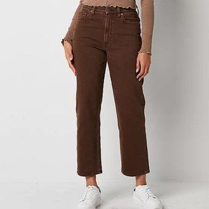 Arizona Juniors Womens Highest Rise Straight Leg Jean Chocolate Brown Sz 15 NWT